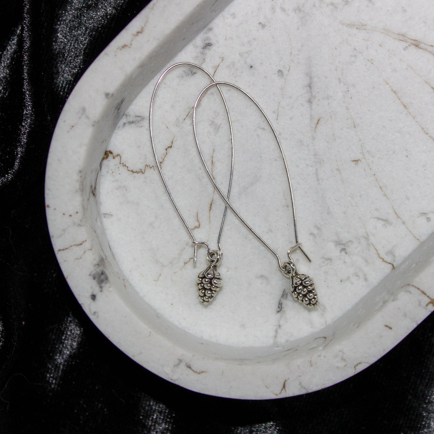 Silver Pinecone Earrings